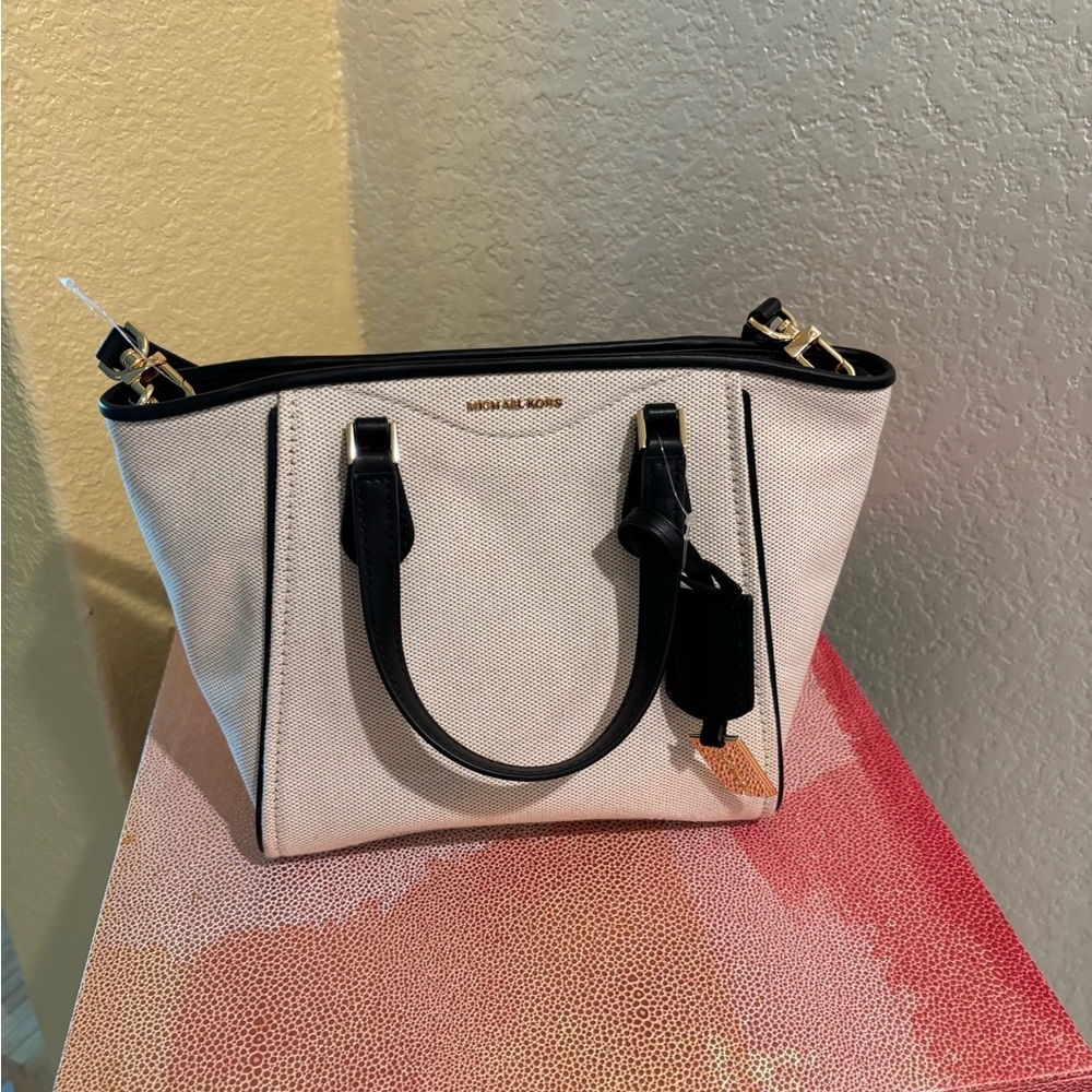 Michael Kors Black and Cream Tote Bag
